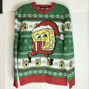 SpongeBob SquarePants Knit‎ Sweater Ugly Christmas Party Office Small Unisex EUC
